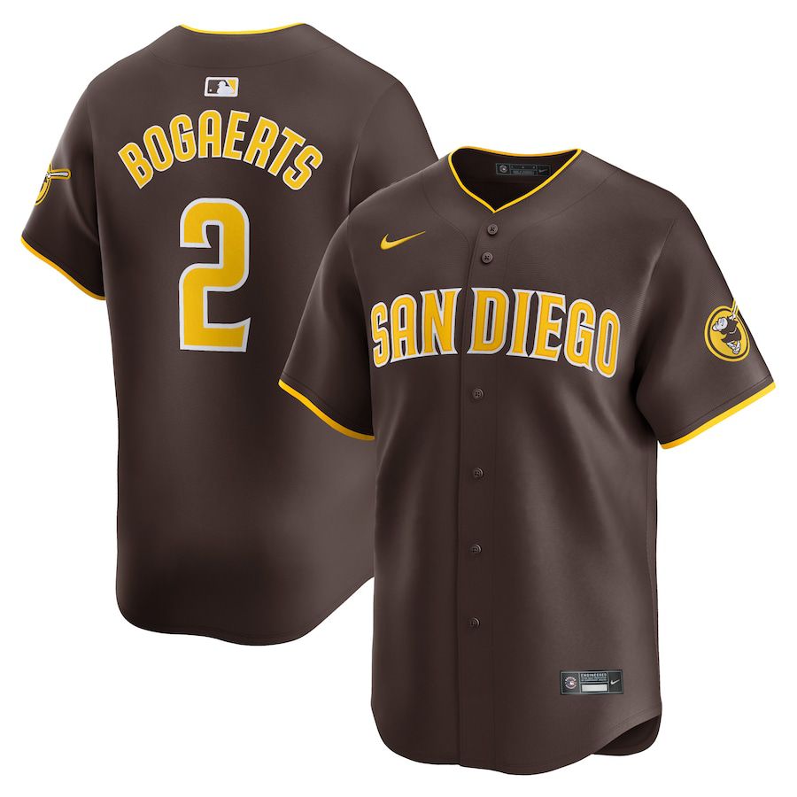 Men San Diego Padres #2 Xander Bogaerts Nike Brown Away Limited Player MLB Jersey->->